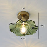 Glass Ceiling Lamp In The Shape Of A Hibiscus