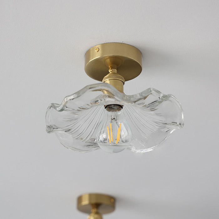 Glass Ceiling Lamp In The Shape Of A Hibiscus