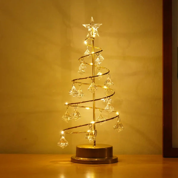 Crystal Table Lamp In The Shape Of A Charming Christmas Tree