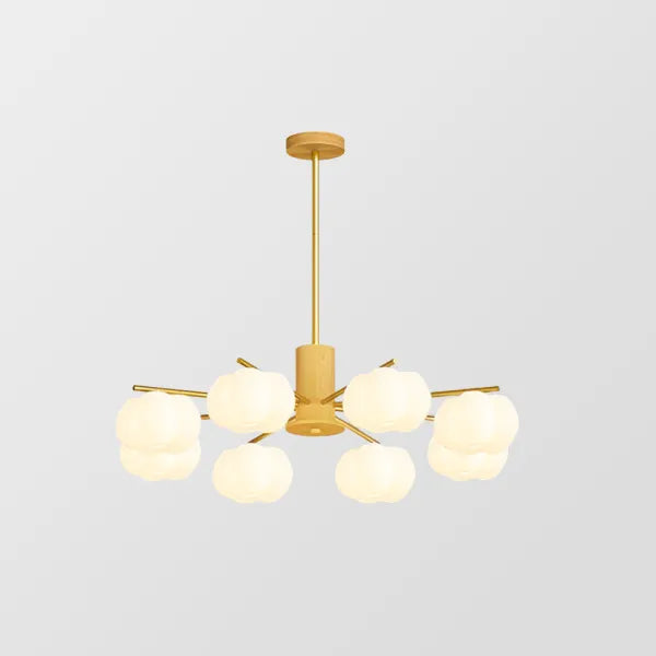 Creative Wood and Cotton Ball Chandelier