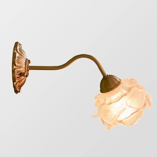 Vintage Copper Petal Glass Wall Lamp