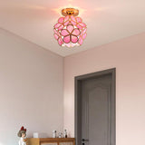 Design Flowers Style Glass Hall Ceiling Lamp