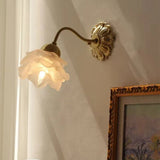 Vintage Copper Petal Glass Wall Lamp