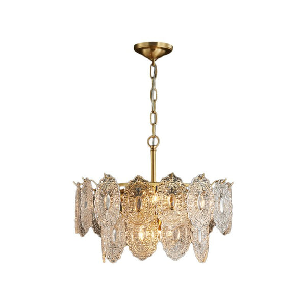 5/7 Heads In Relief Crystal Panels Chandelier