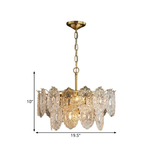 5/7 Heads In Relief Crystal Panels Chandelier