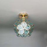 Design Flowers Style Glass Hall Ceiling Lamp