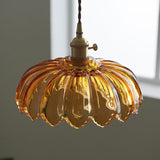 Vintage Glass Flower Pendant Lamp