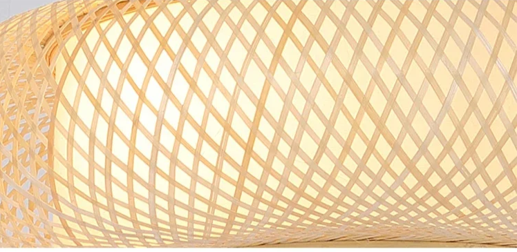 BambuLoom Grace: Handmade Bamboo Rattan Pendant Light