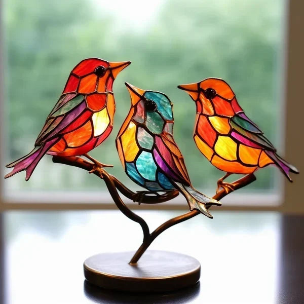 Luxury Avianelegance - Birds In Stained Glass For A Sophisticated Interior Design