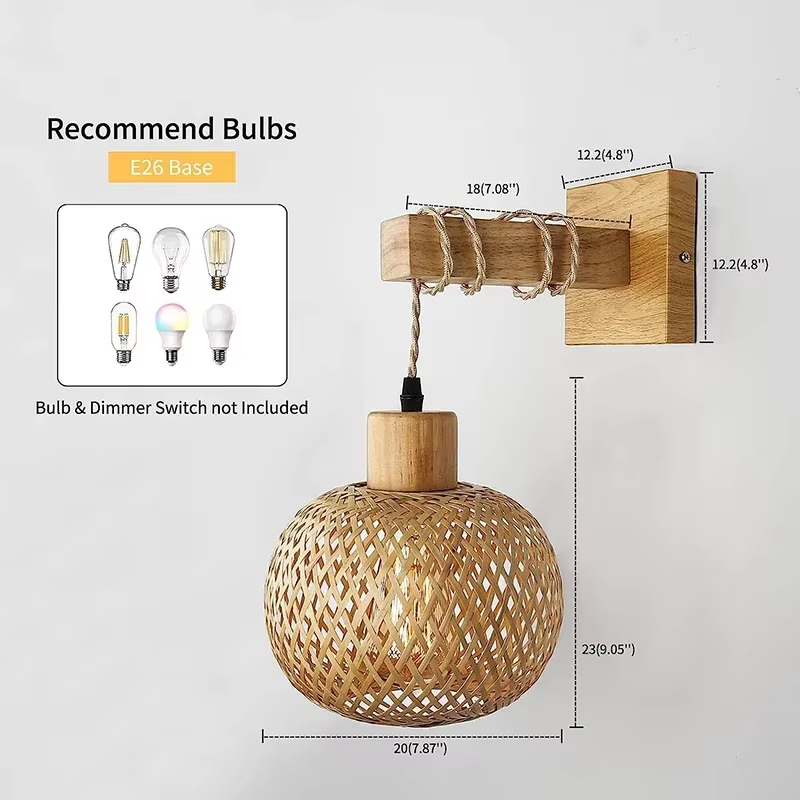 BAMBULUX Bamboo Lantern Wall Lamp