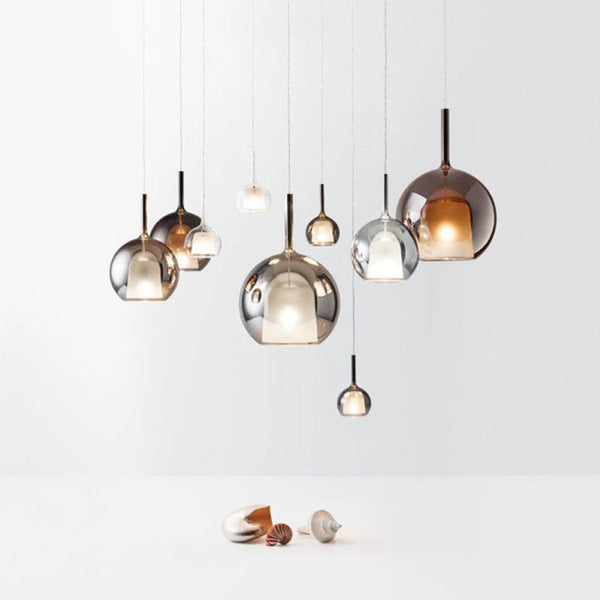 Scandinavian Pendant Lamp Made of Aluminum and Glass