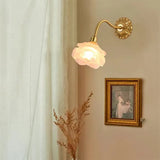 Vintage Copper Petal Glass Wall Lamp