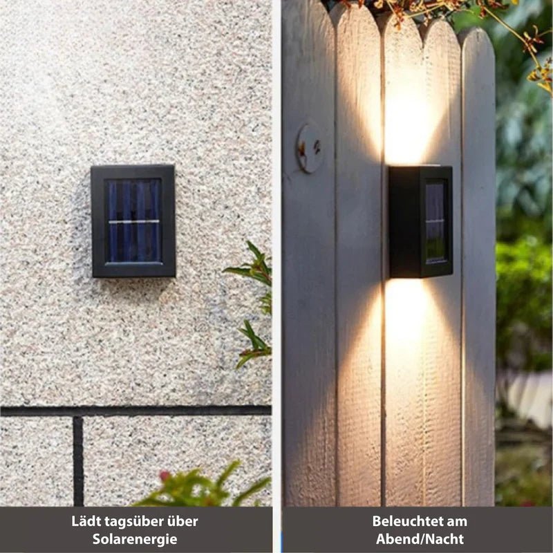 Wireless Led Solar Wall Lights Deluxe - Create The Perfect Atmosphere In Your Garden!