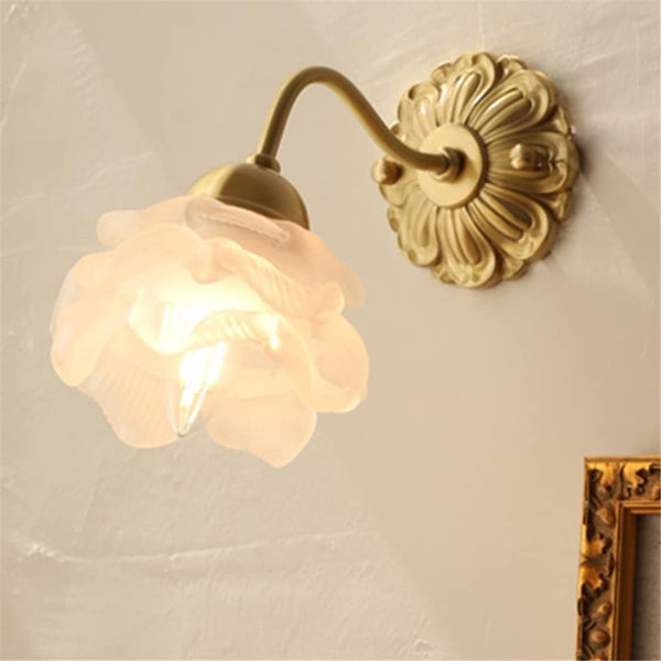 Vintage Copper Petal Glass Wall Lamp