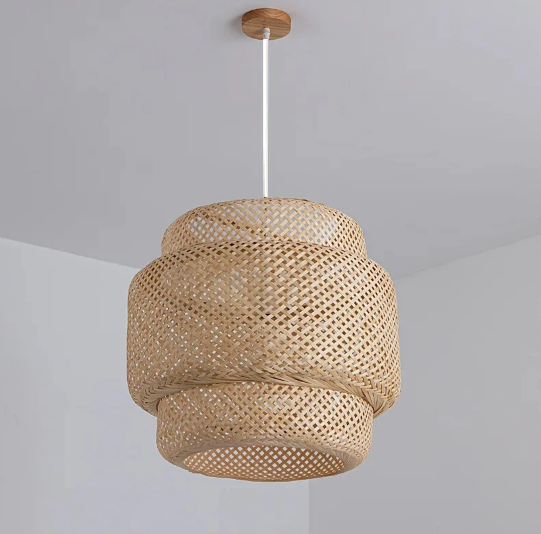 ZenWeave Bamboo Pendant Lamp – Handwoven Japanese-Style Hanging Light for Home & Restaurant Decor