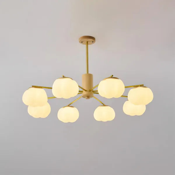 Creative Wood and Cotton Ball Chandelier