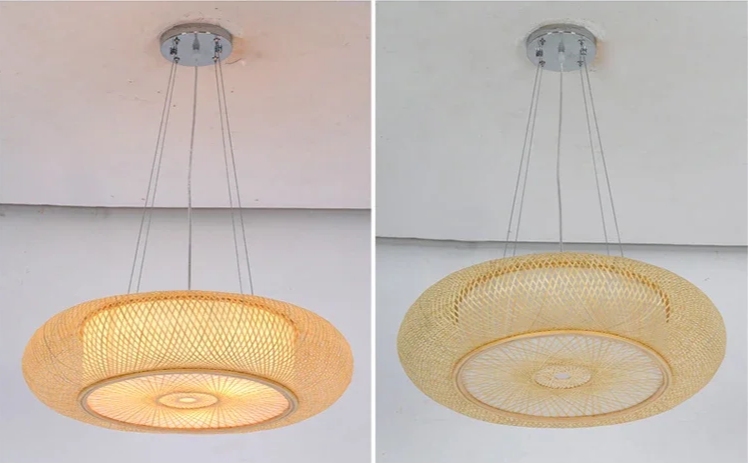 BambuLoom Grace: Handmade Bamboo Rattan Pendant Light