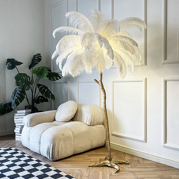 Nordic Ostrich Feather Floor Lamp