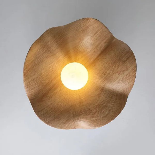 Nordic Wooden Lotus Ceiling Lamp