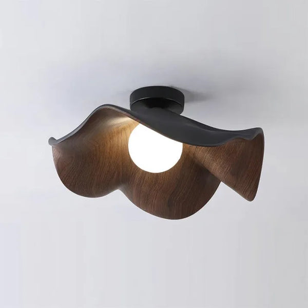 Nordic Wooden Lotus Ceiling Lamp