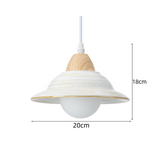 Retro Hat Shape White Ceramic Pendant Lamp