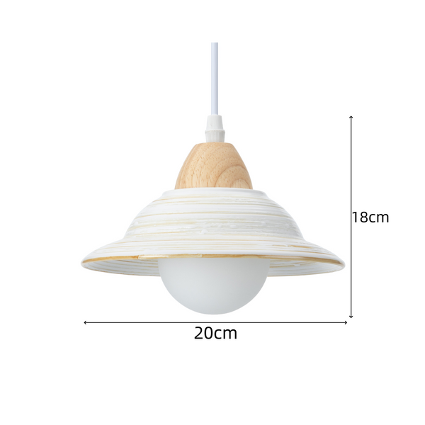 Retro Hat Shape White Ceramic Pendant Lamp