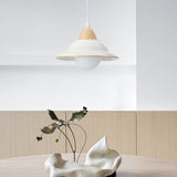 Retro Hat Shape White Ceramic Pendant Lamp