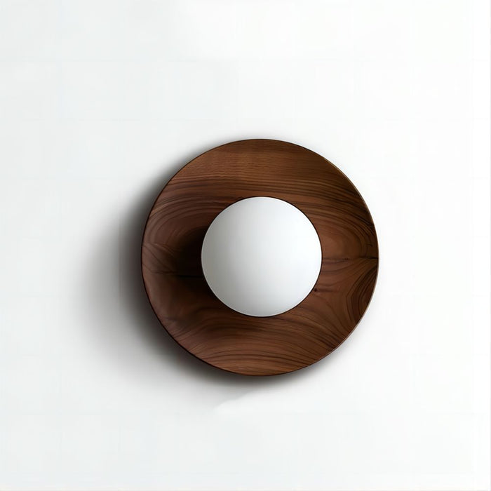 Natural Wood White Simple Wall Lamp