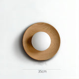 Natural Wood White Simple Wall Lamp