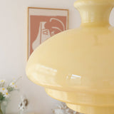 Bauhaus Pendant Lamp Of Cream Yellow Glass