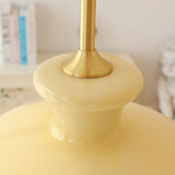 Bauhaus Pendant Lamp Of Cream Yellow Glass