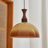 Retro Amber Glass Farm Pendant Lamp