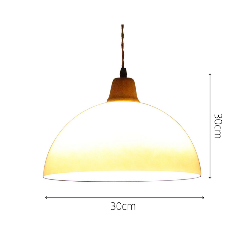 Retro Amber Glass Farm Pendant Lamp