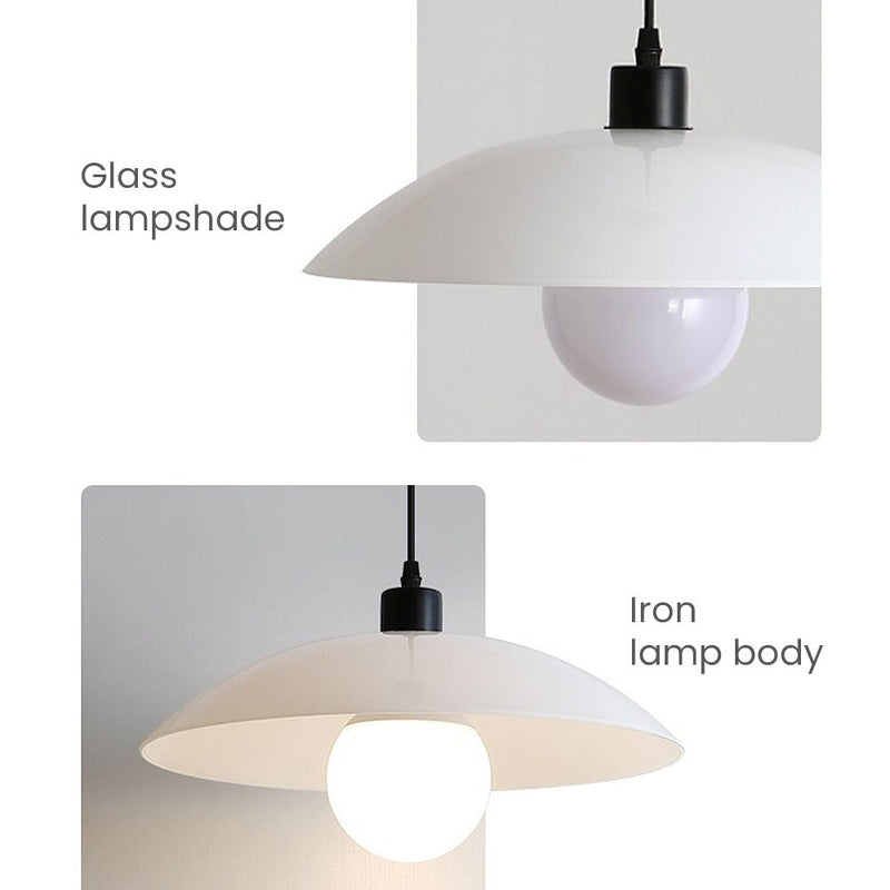 Minimalist White Disc Glass Pendant Lamp