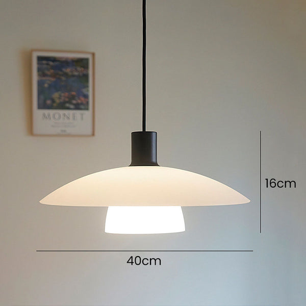 Minimalist White Disc Glass Pendant Lamp