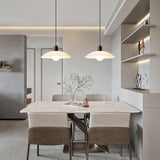 Minimalist White Disc Glass Pendant Lamp