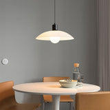 Minimalist White Disc Glass Pendant Lamp