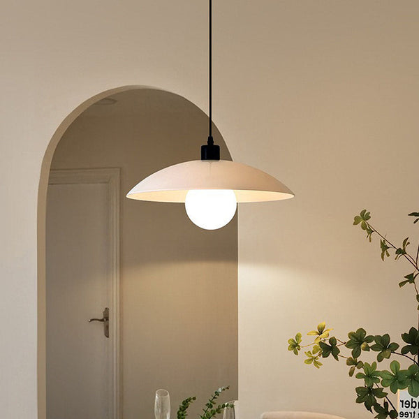 Minimalist White Disc Glass Pendant Lamp