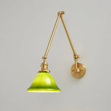 Vintage Adjustable Green Glass Wall Lamp