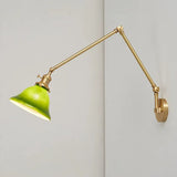 Vintage Adjustable Green Glass Wall Lamp