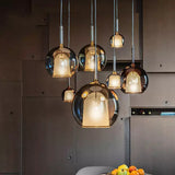 Scandinavian Pendant Lamp Made of Aluminum and Glass