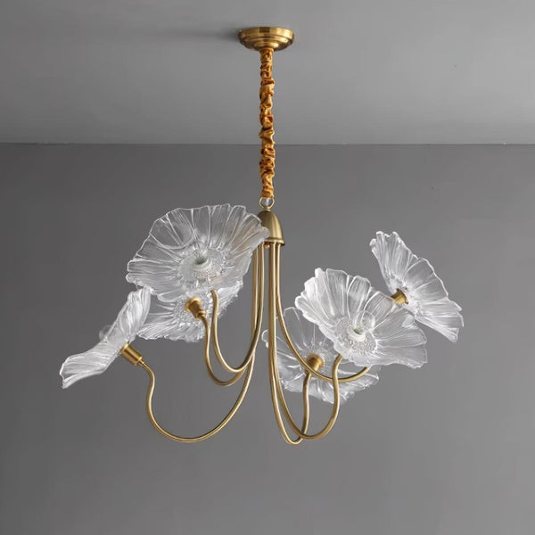 Vintage LED Glass Flower Chandelier