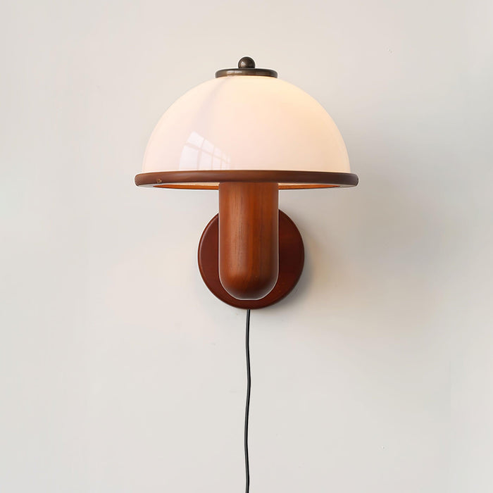 Mushroom Wooden Wall Lamp