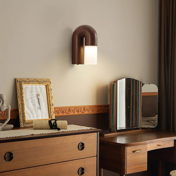Arcus Wooden Curved Wall Lamp