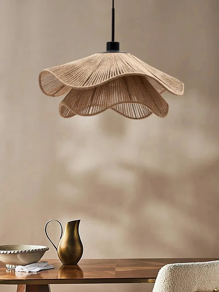 WabiRope Aura: Nordic Wabi Sabi Hemp Rope LED Pendant Light