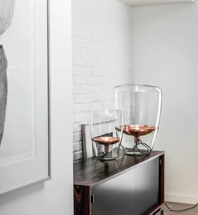 AuroraGlow – Nordic Designer Glass LED Table Lamp