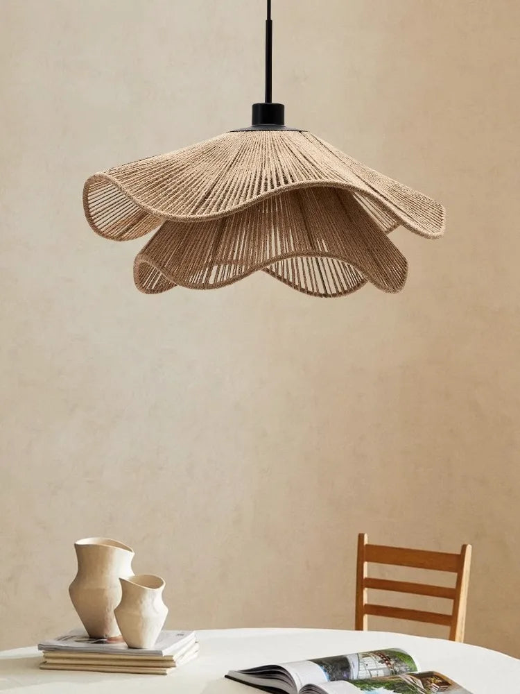 WabiRope Aura: Nordic Wabi Sabi Hemp Rope LED Pendant Light