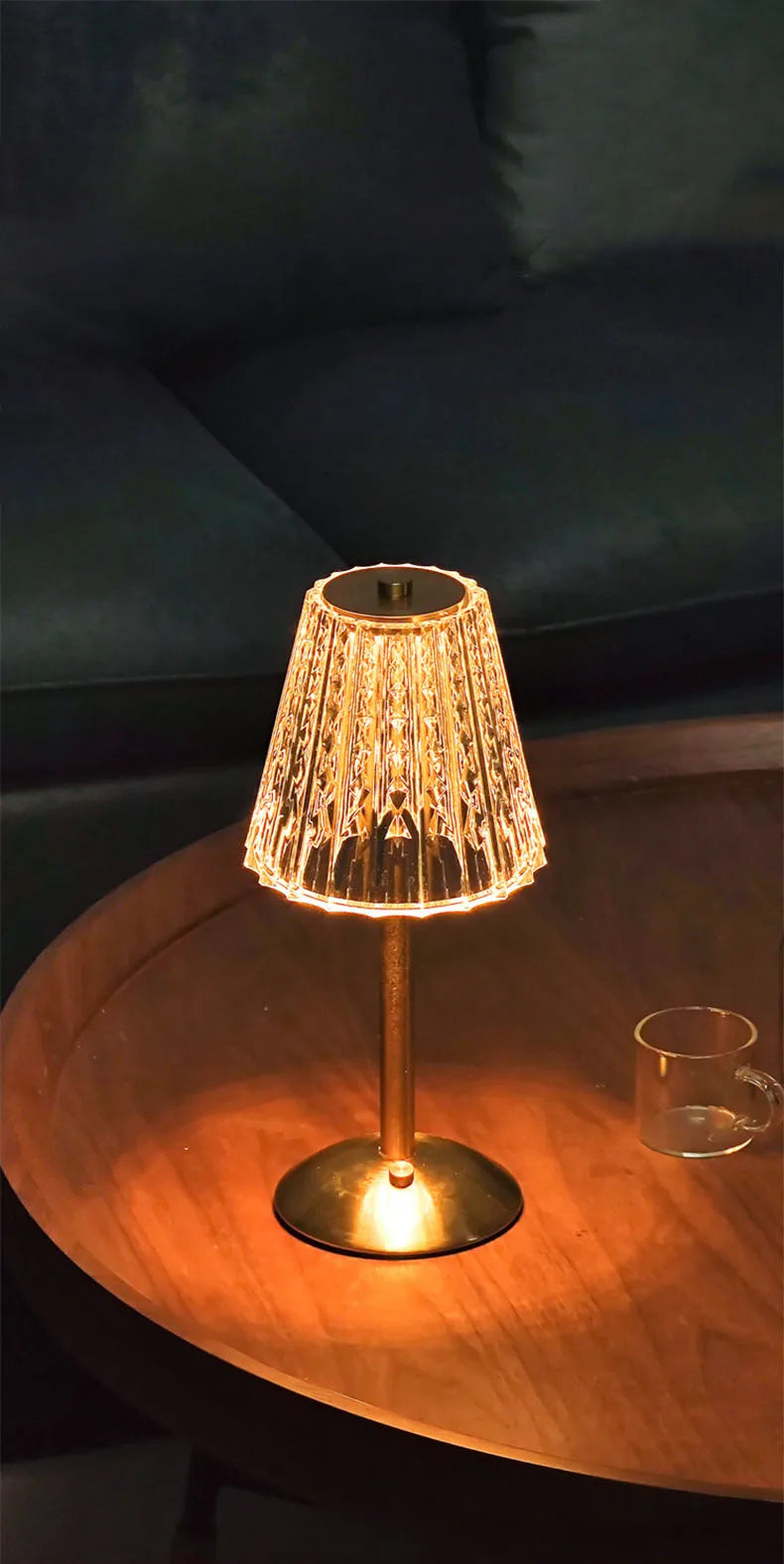 Aurora CrystalTouch – Classic Crystal LED Touch Table Lamp