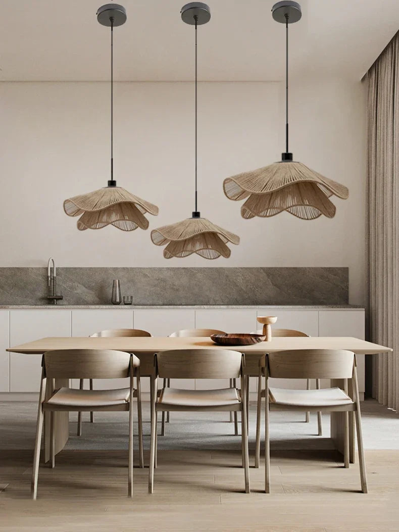 WabiRope Aura: Nordic Wabi Sabi Hemp Rope LED Pendant Light