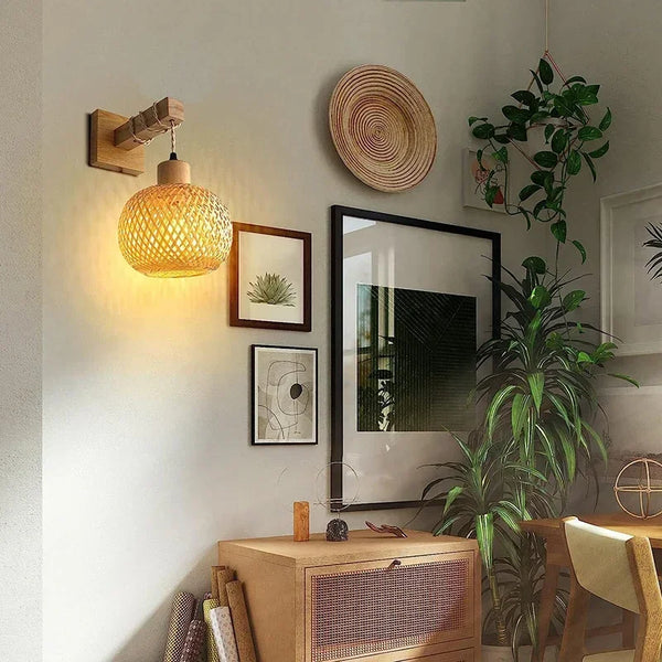BAMBULUX Bamboo Lantern Wall Lamp